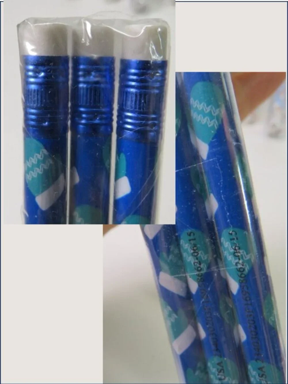 Bulk 84 Christmas Winter Holographic Pencils New Unsharpened Party Favors 3-Pack